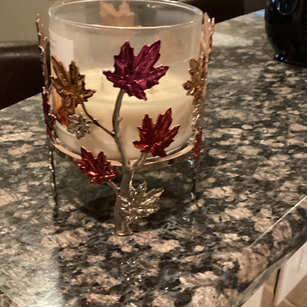 Bath & Body Works Multicolor Leaf Candle Holder